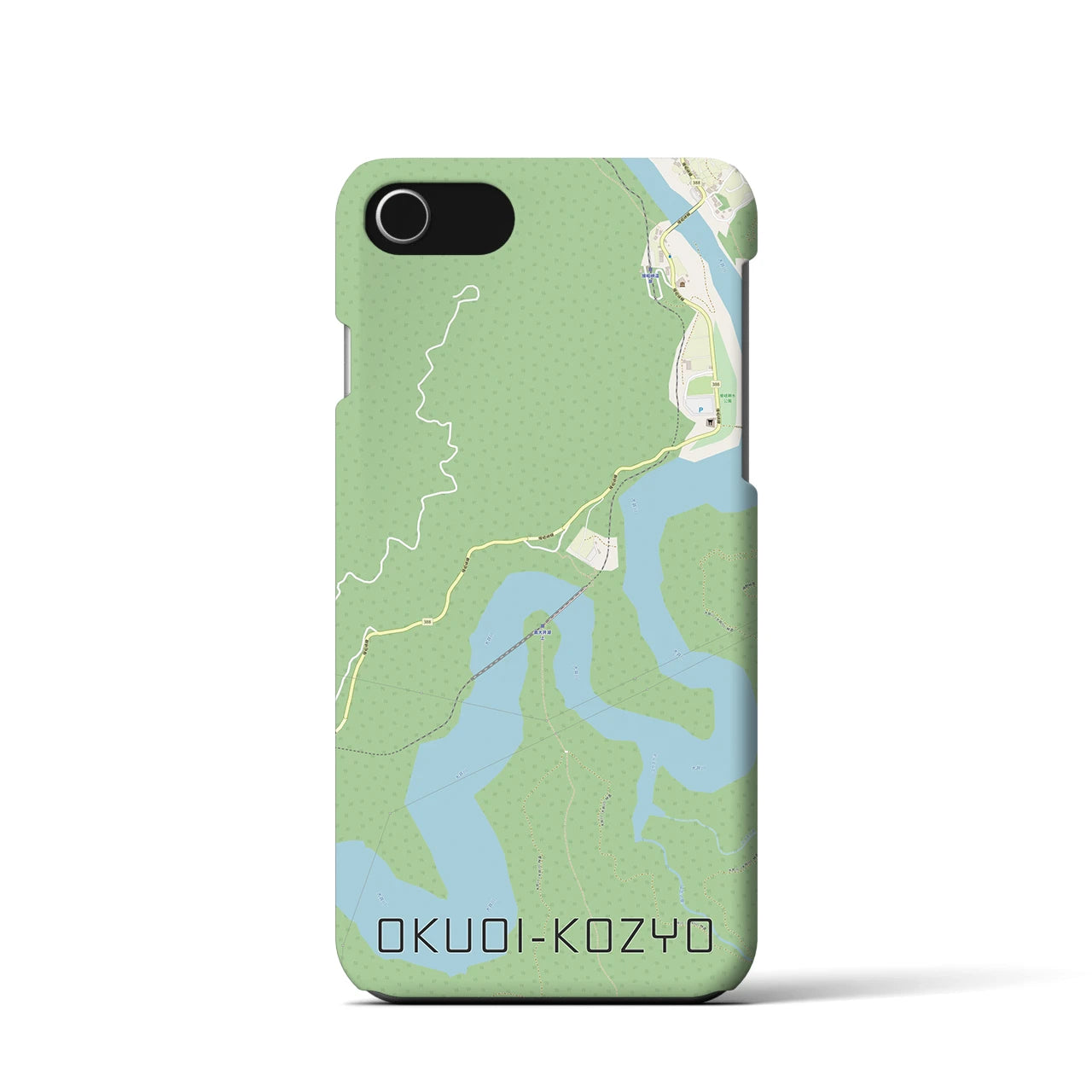 【奥大井湖上】地図柄iPhoneケース（バックカバータイプ・ナチュラル）iPhone SE（第3 / 第2世代） / 8 / 7 / 6s / 6 用
