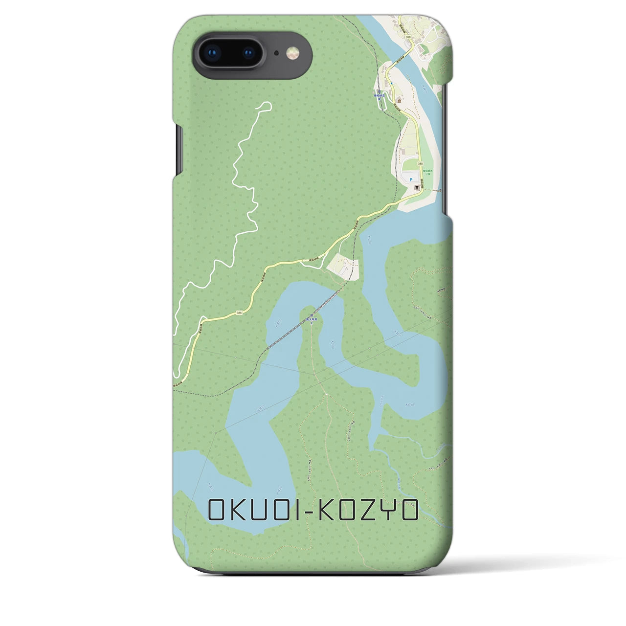 【奥大井湖上】地図柄iPhoneケース（バックカバータイプ・ナチュラル）iPhone 8Plus /7Plus / 6sPlus / 6Plus 用