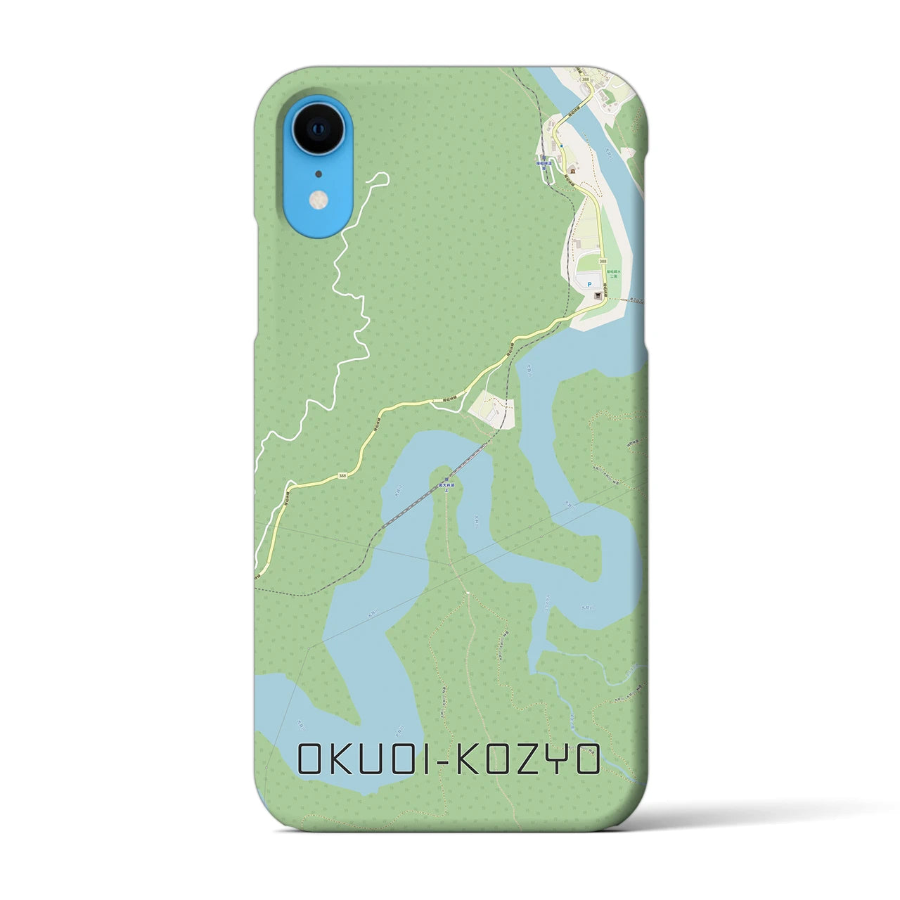 【奥大井湖上】地図柄iPhoneケース（バックカバータイプ・ナチュラル）iPhone XR 用