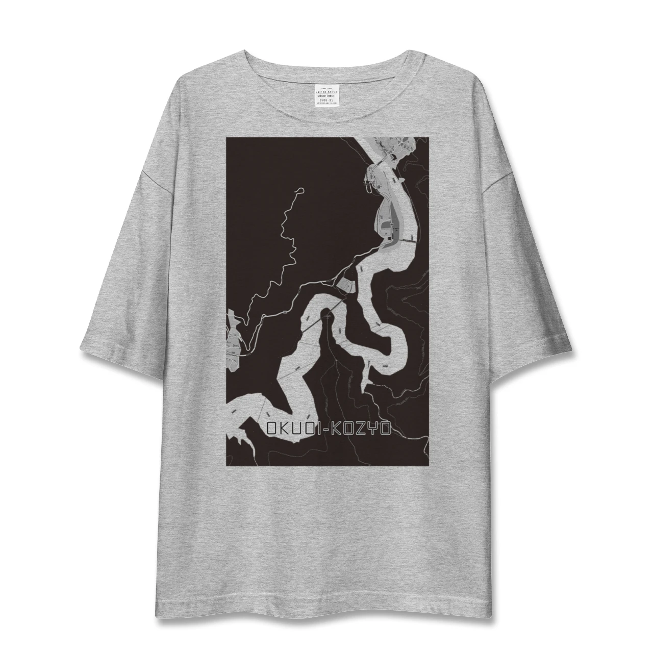 【奥大井湖上（静岡県）】地図柄ビッグシルエットTシャツ