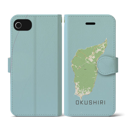 【奥尻（北海道）】地図柄iPhoneケース（手帳タイプ）ナチュラル・iPhone SE（第3 / 第2世代） / 8 / 7 / 6s / 6 用