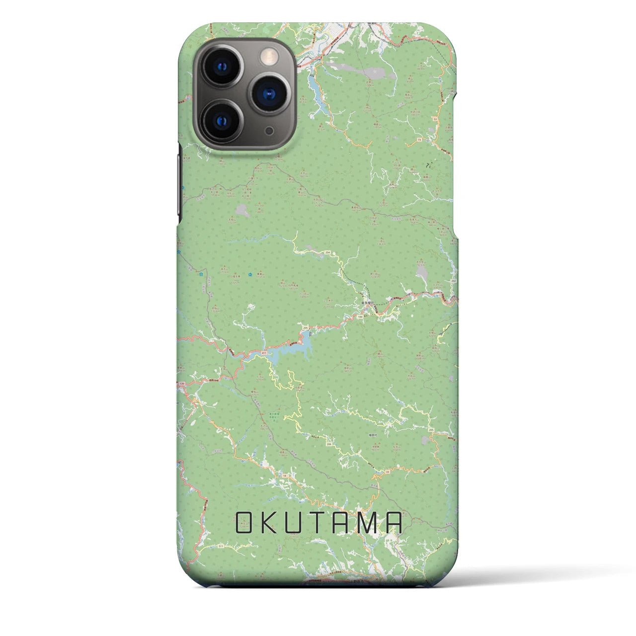 【奥多摩】地図柄iPhoneケース（バックカバータイプ・ナチュラル）iPhone 11 Pro Max 用