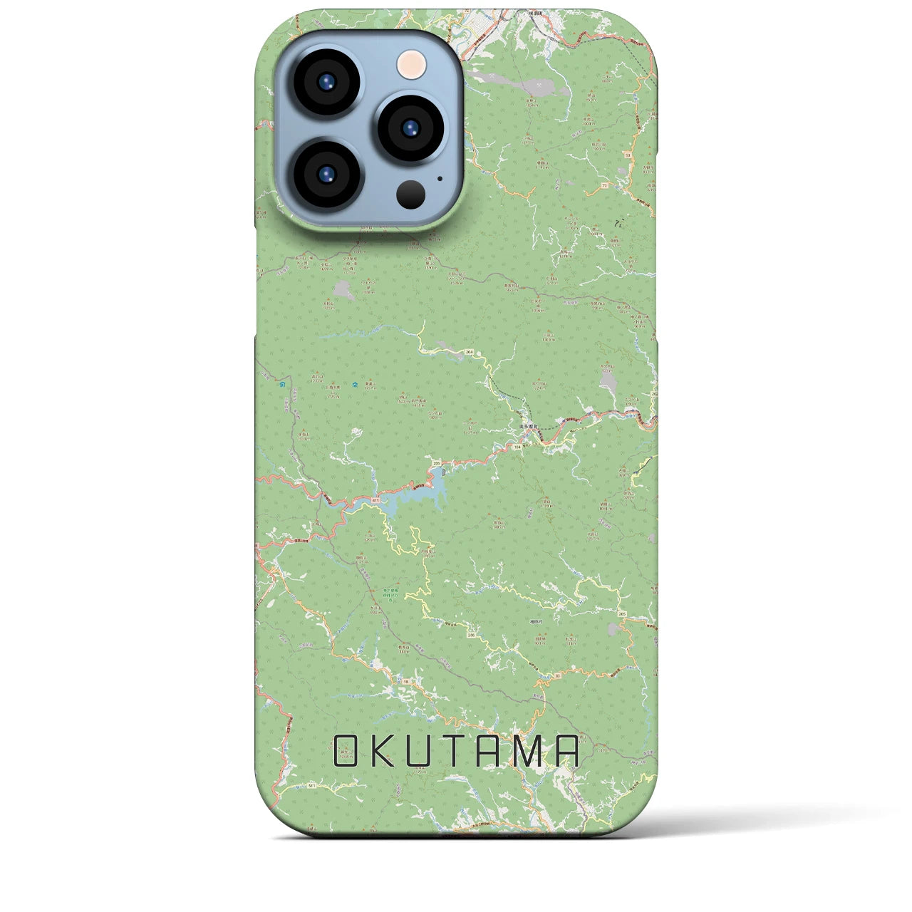 【奥多摩】地図柄iPhoneケース（バックカバータイプ・ナチュラル）iPhone 13 Pro Max 用