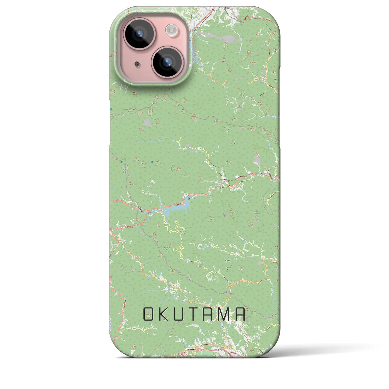 【奥多摩】地図柄iPhoneケース（バックカバータイプ・ナチュラル）iPhone 15 Plus 用