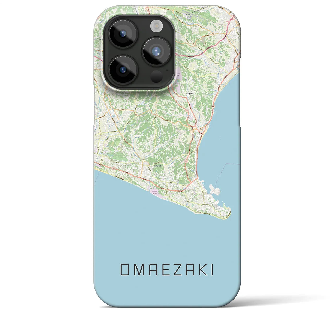 【御前崎】地図柄iPhoneケース（バックカバータイプ・ナチュラル）iPhone 15 Pro Max 用