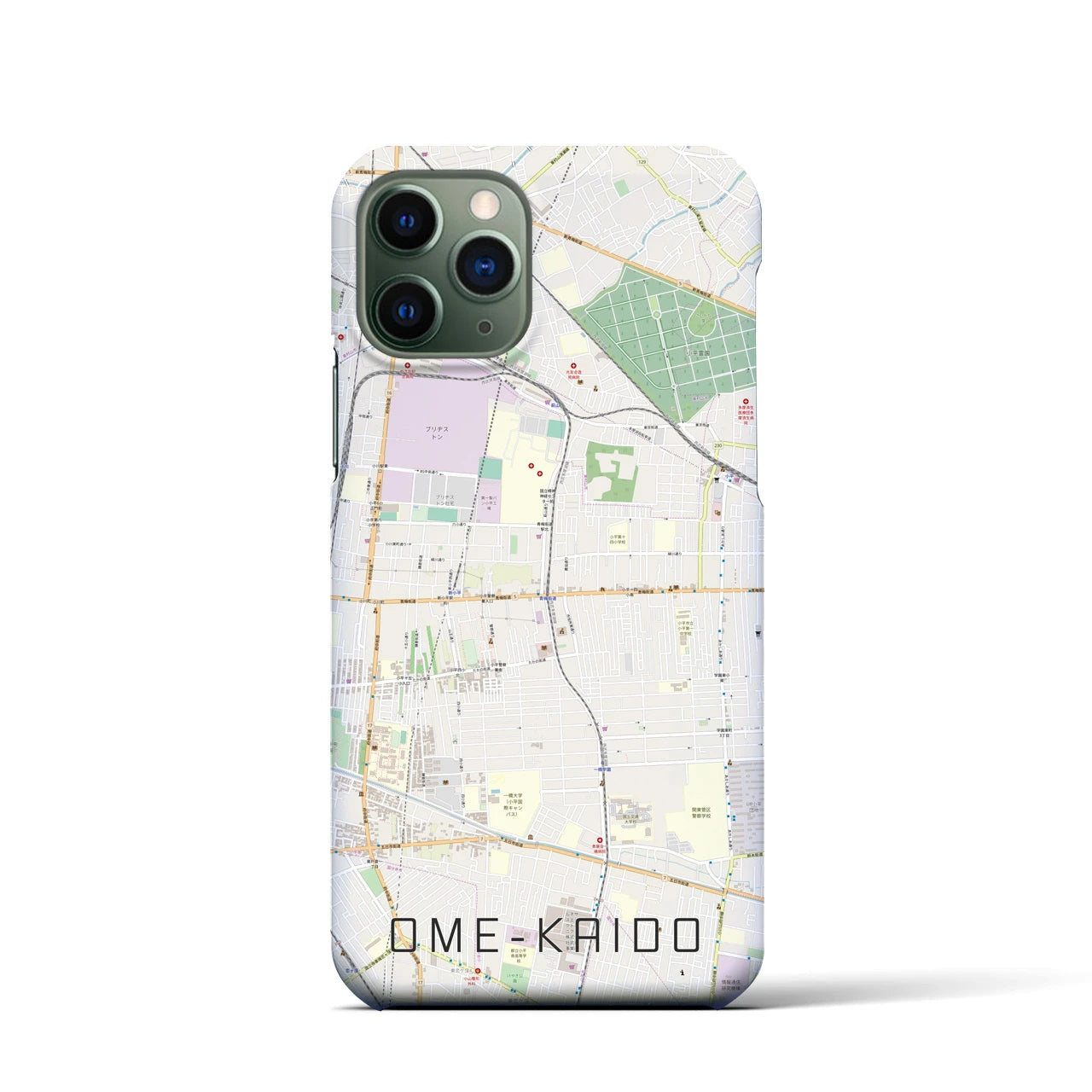 【青梅街道】地図柄iPhoneケース（バックカバータイプ・ナチュラル）iPhone 11 Pro 用