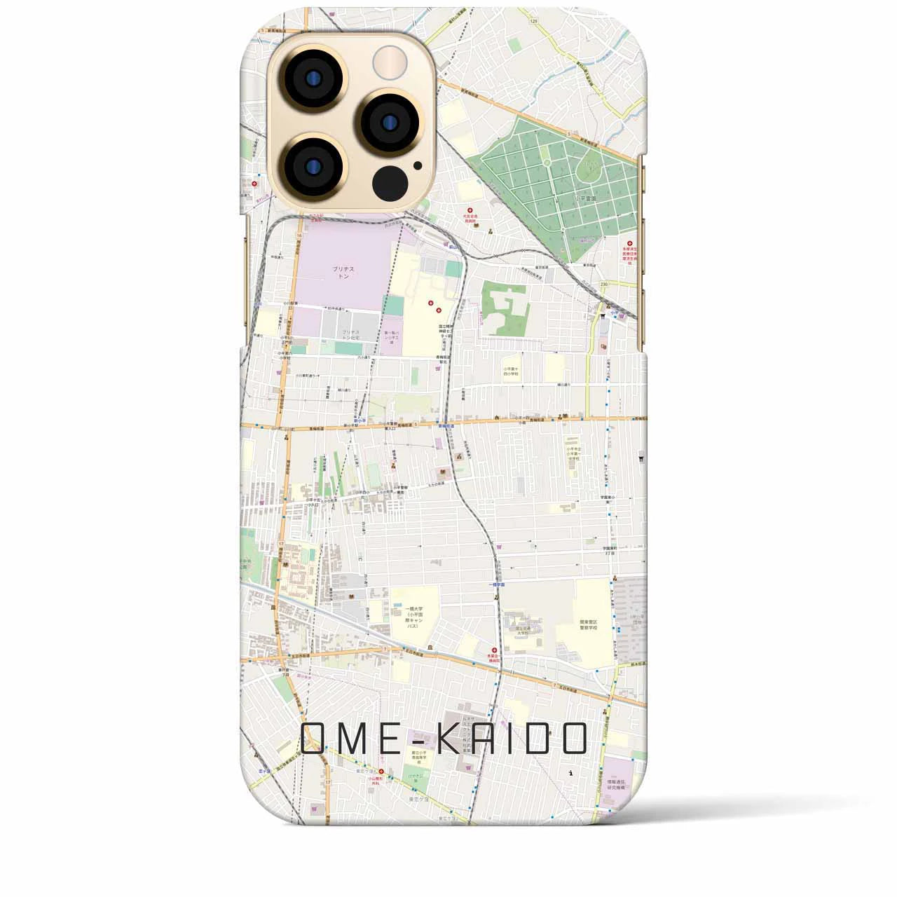 【青梅街道】地図柄iPhoneケース（バックカバータイプ・ナチュラル）iPhone 12 Pro Max 用