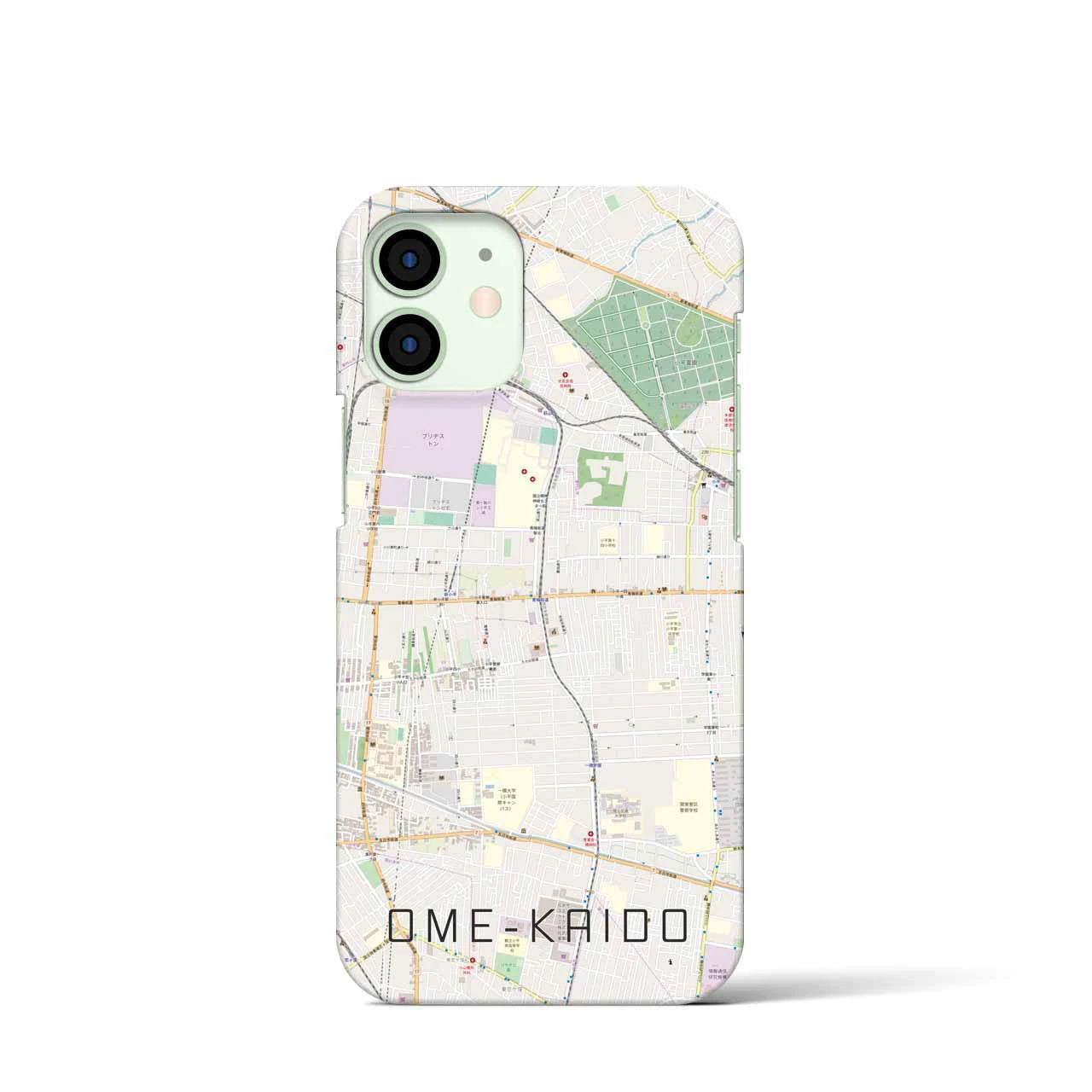 【青梅街道】地図柄iPhoneケース（バックカバータイプ・ナチュラル）iPhone 12 mini 用
