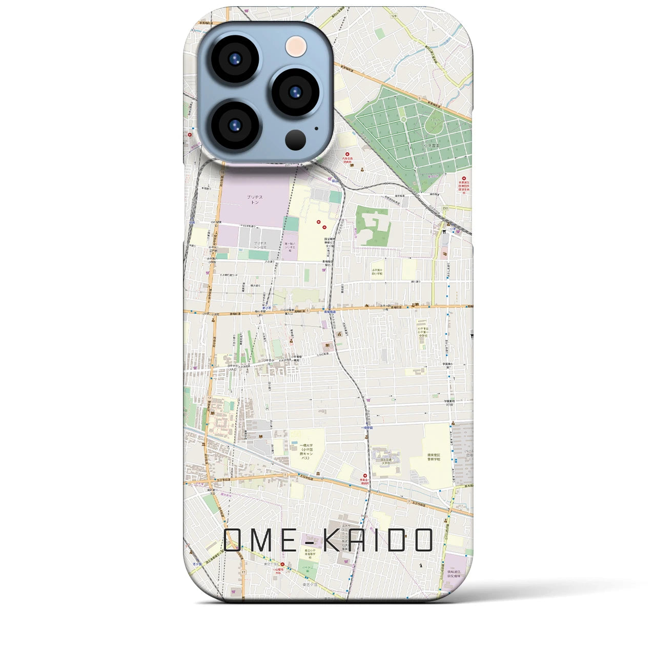 【青梅街道】地図柄iPhoneケース（バックカバータイプ・ナチュラル）iPhone 13 Pro Max 用