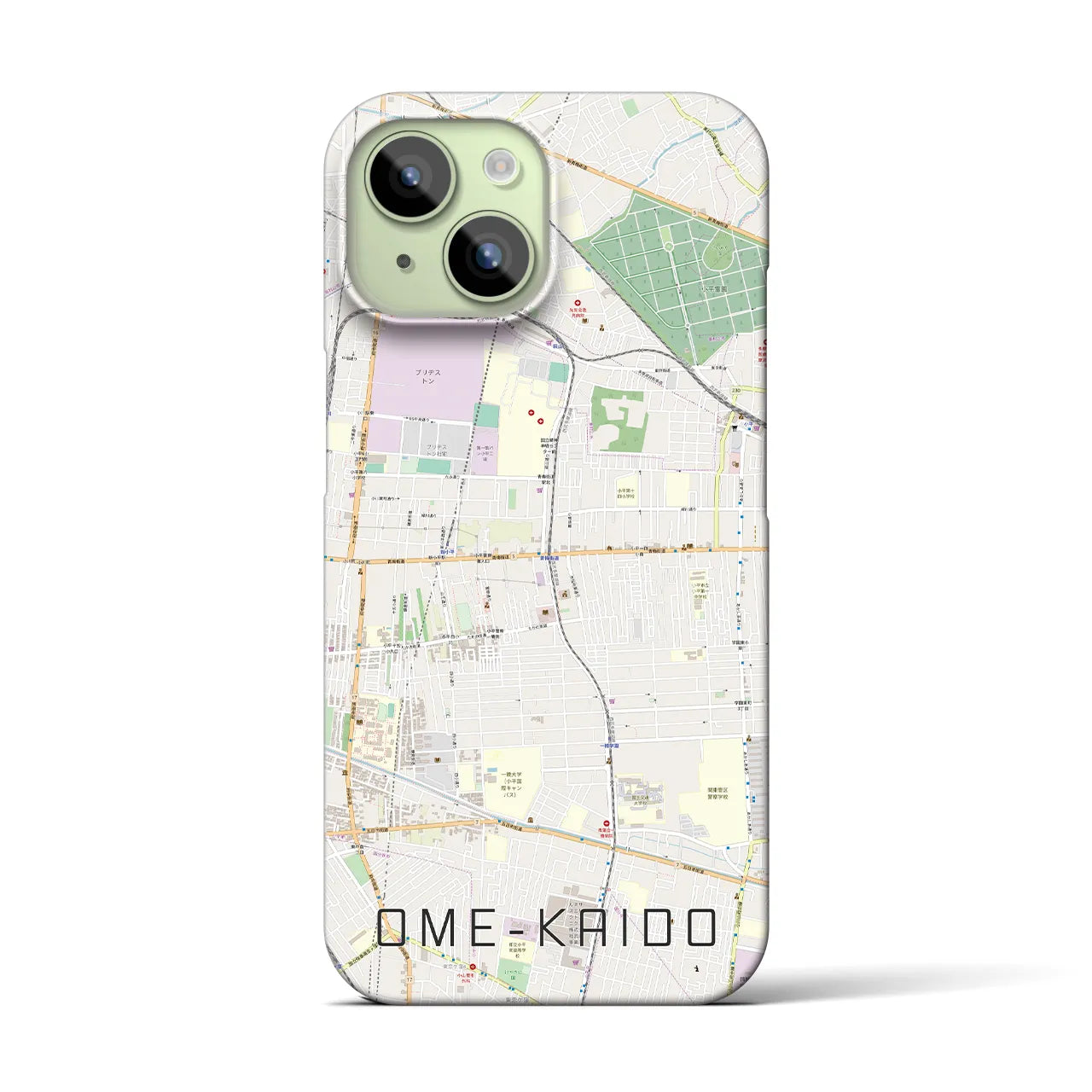 【青梅街道】地図柄iPhoneケース（バックカバータイプ・ナチュラル）iPhone 15 用