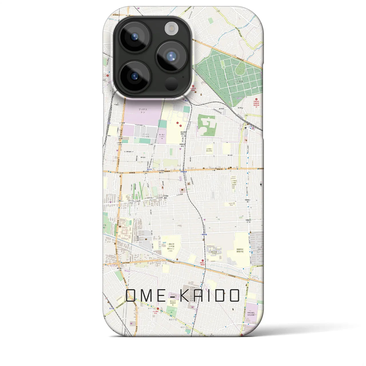 【青梅街道】地図柄iPhoneケース（バックカバータイプ・ナチュラル）iPhone 15 Pro Max 用