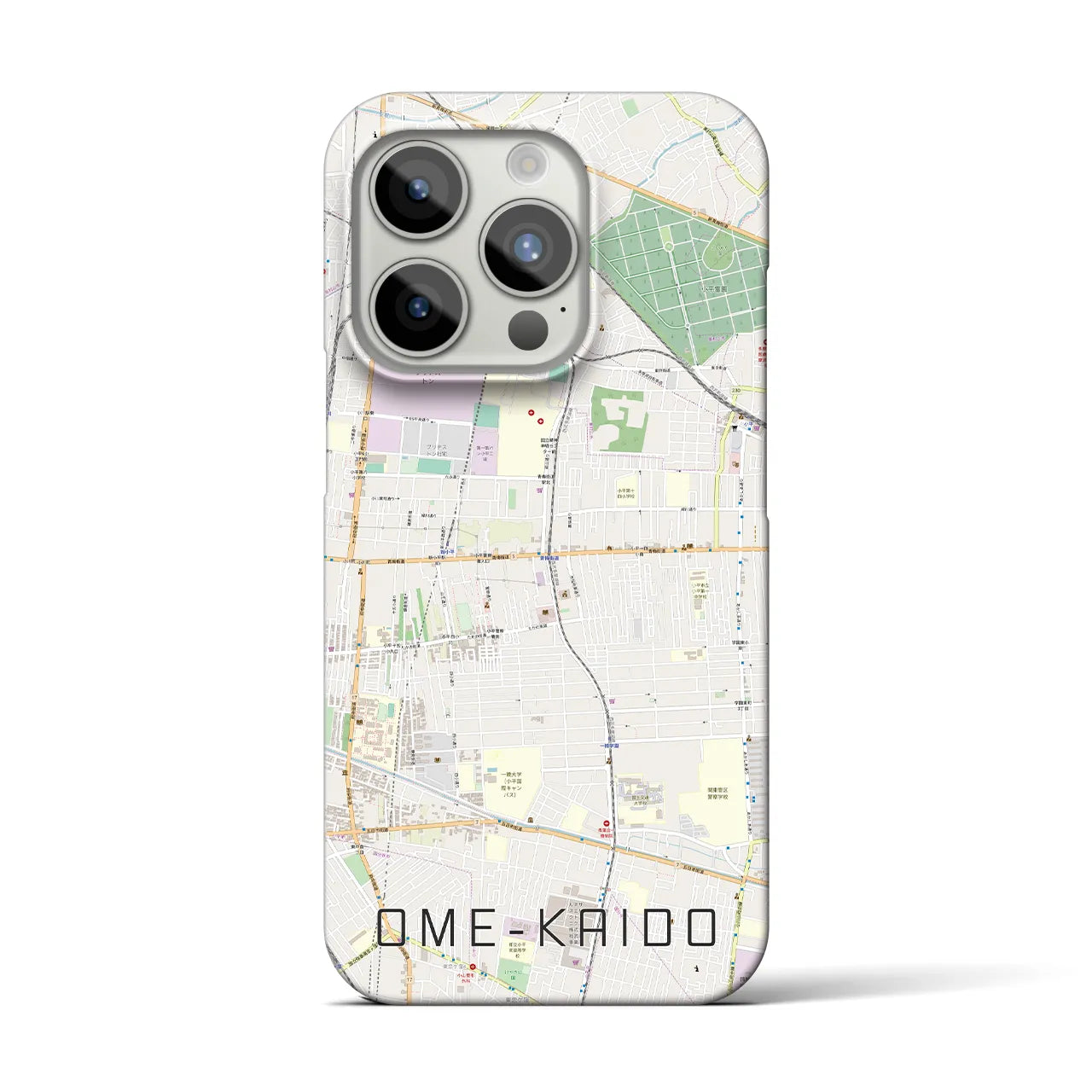 【青梅街道】地図柄iPhoneケース（バックカバータイプ・ナチュラル）iPhone 15 Pro 用