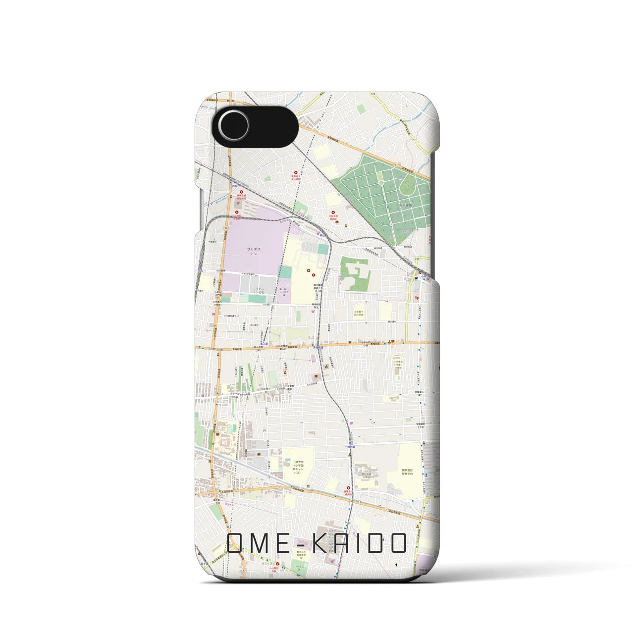 【青梅街道】地図柄iPhoneケース（バックカバータイプ・ナチュラル）iPhone SE（第3 / 第2世代） / 8 / 7 / 6s / 6 用