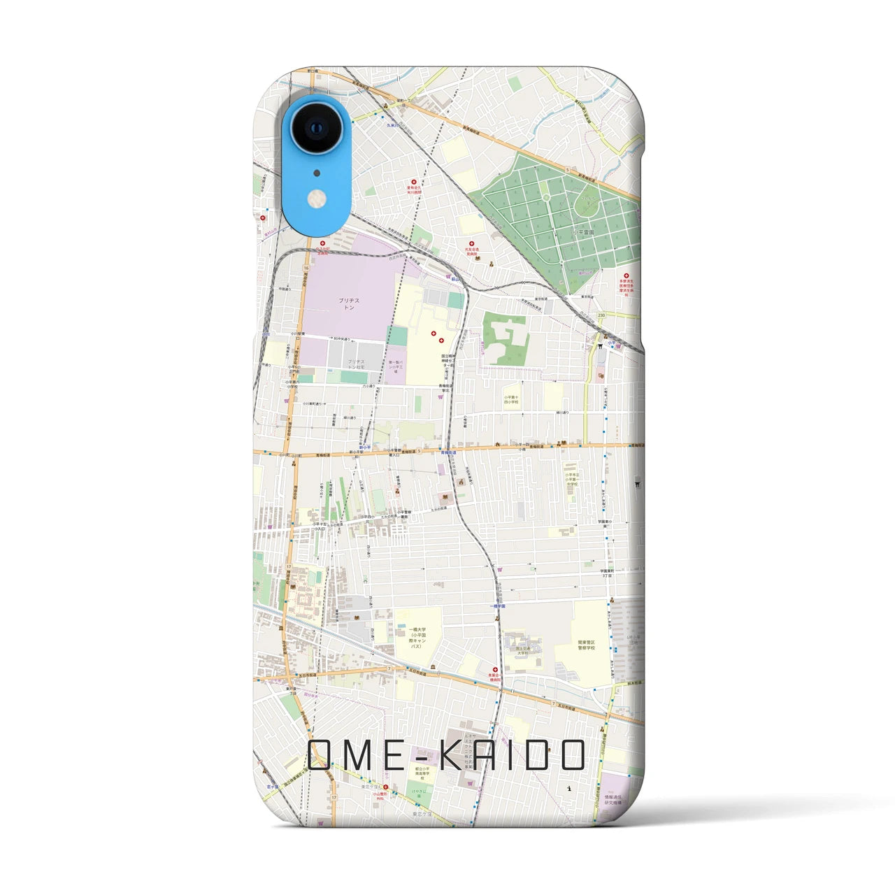 【青梅街道】地図柄iPhoneケース（バックカバータイプ・ナチュラル）iPhone XR 用