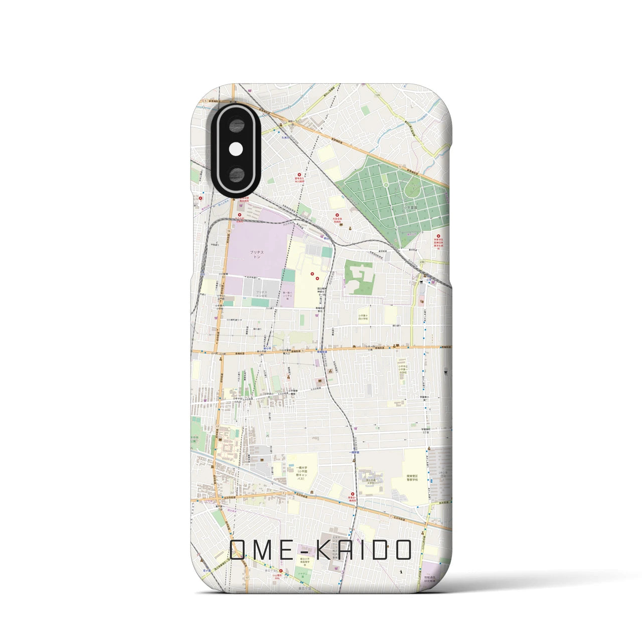 【青梅街道】地図柄iPhoneケース（バックカバータイプ・ナチュラル）iPhone XS / X 用