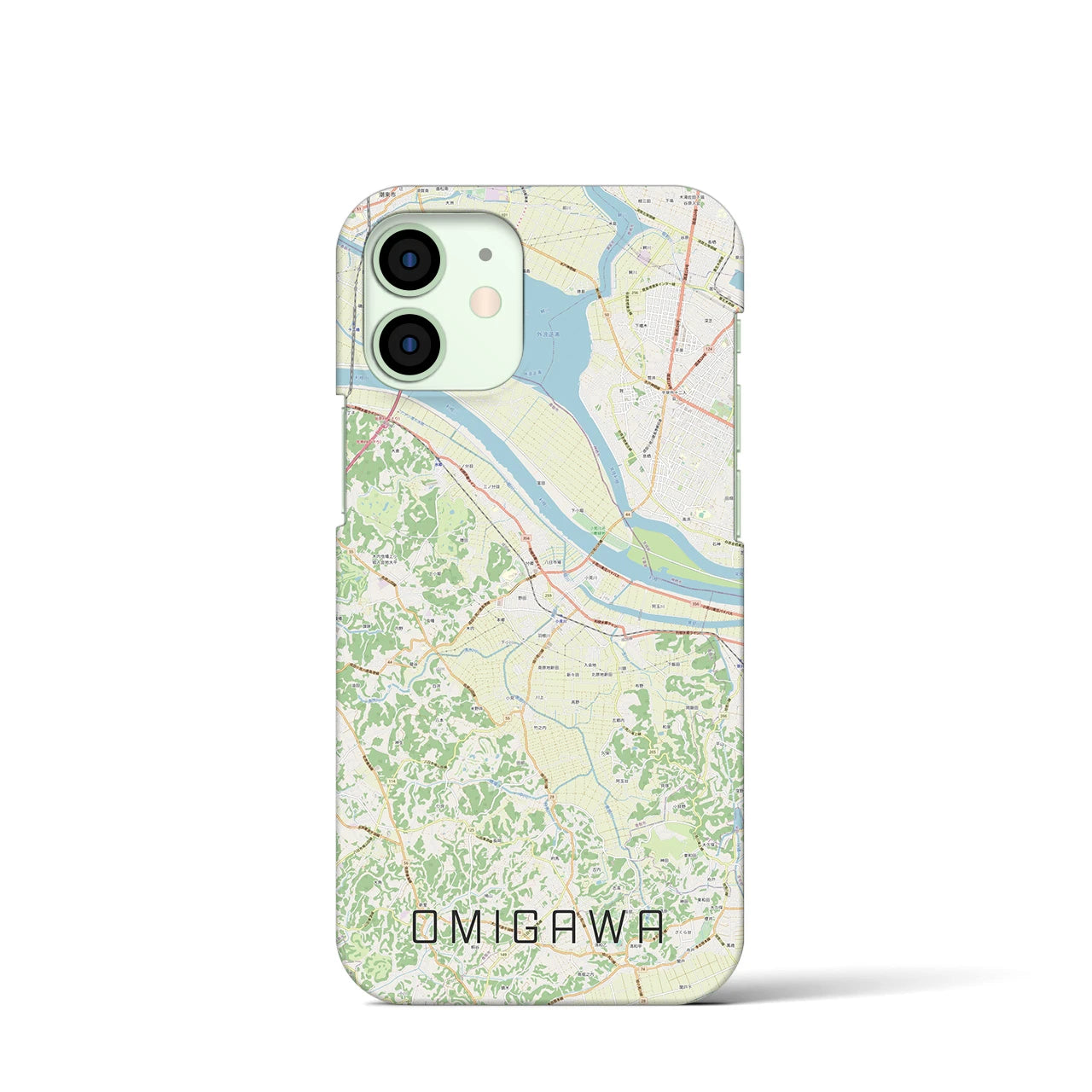 【小見川】地図柄iPhoneケース（バックカバータイプ・ナチュラル）iPhone 12 mini 用