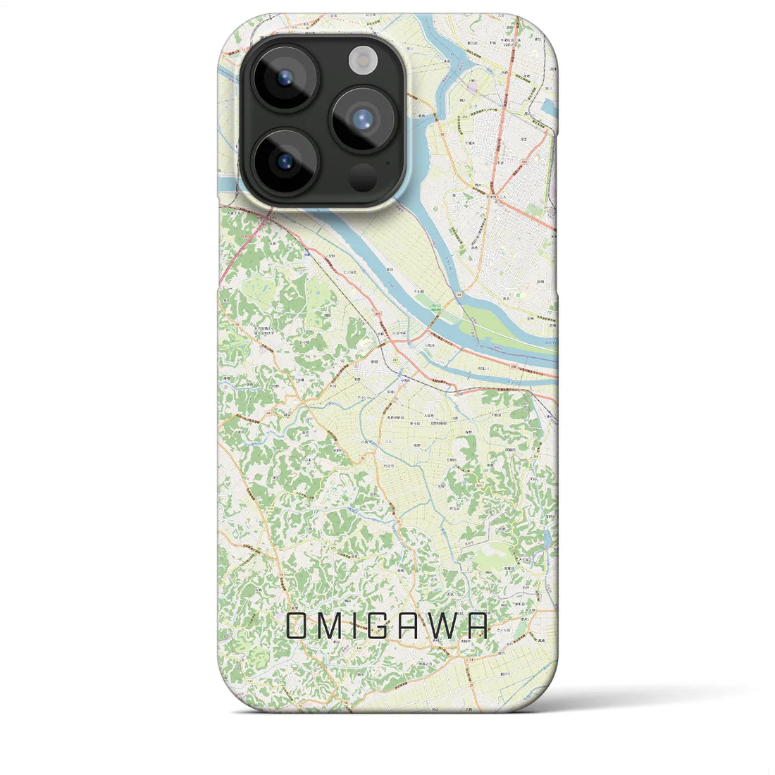 【小見川】地図柄iPhoneケース（バックカバータイプ・ナチュラル）iPhone 15 Pro Max 用