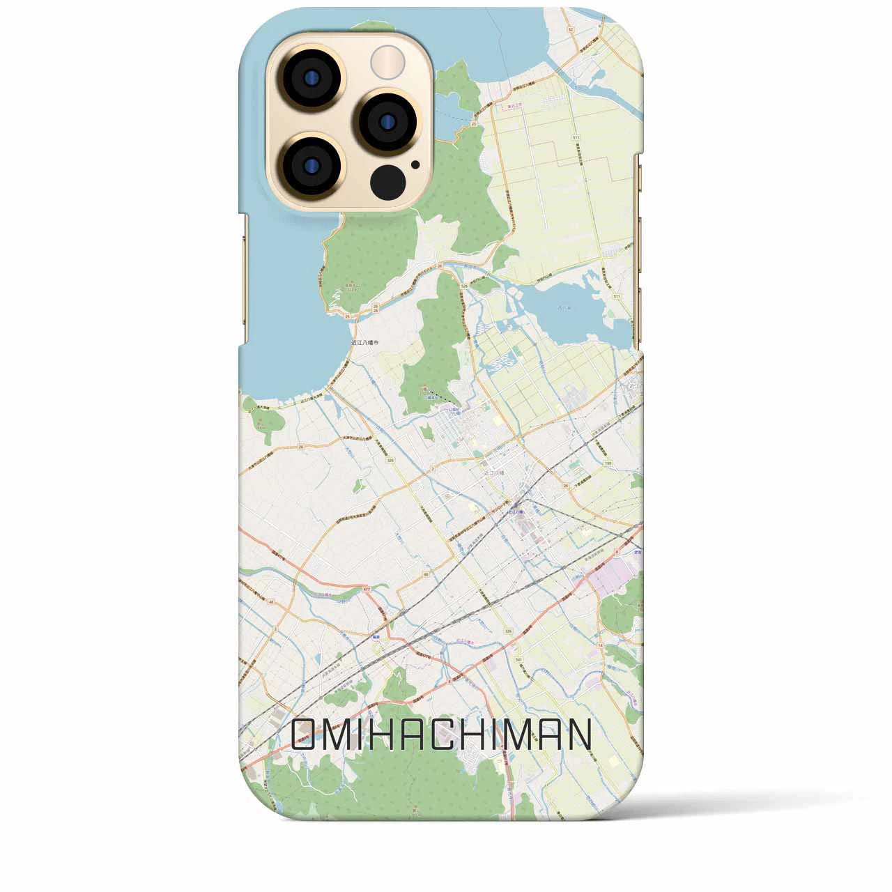 【近江八幡】地図柄iPhoneケース（バックカバータイプ・ナチュラル）iPhone 12 Pro Max 用