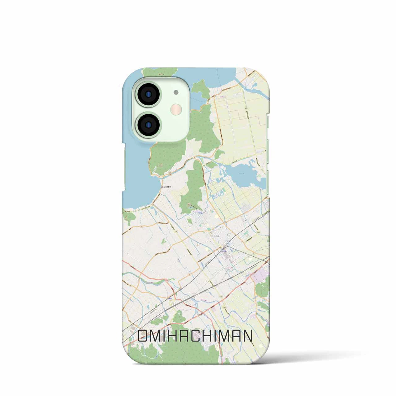 【近江八幡】地図柄iPhoneケース（バックカバータイプ・ナチュラル）iPhone 12 mini 用