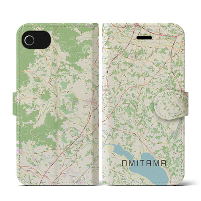 【小美玉（茨城県）】地図柄iPhoneケース（手帳タイプ）ナチュラル・iPhone SE（第3 / 第2世代） / 8 / 7 / 6s / 6 用