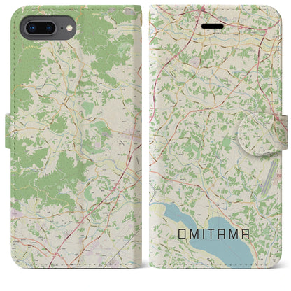 【小美玉（茨城県）】地図柄iPhoneケース（手帳タイプ）ナチュラル・iPhone 8Plus /7Plus / 6sPlus / 6Plus 用