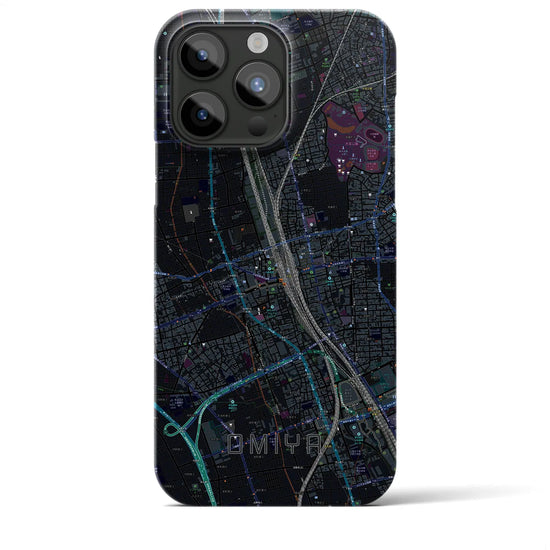 【大宮】地図柄iPhoneケース（バックカバータイプ・ブラック）iPhone 15 Pro Max 用