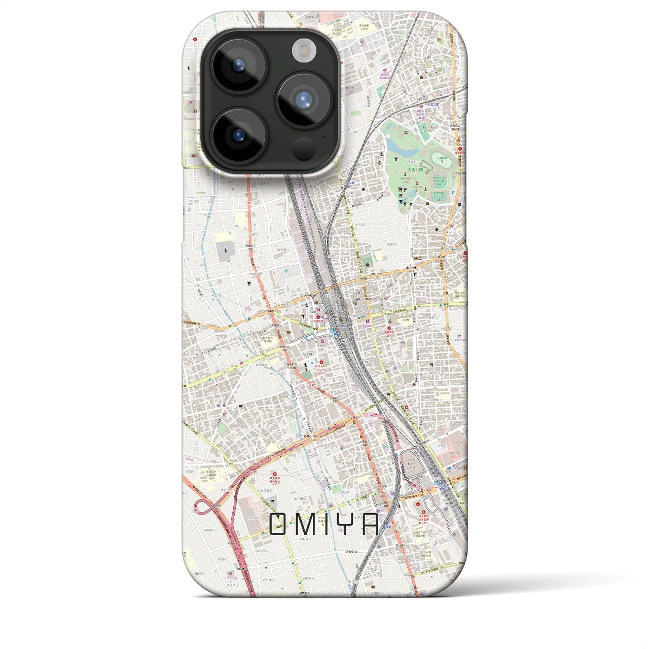 【大宮】地図柄iPhoneケース（バックカバータイプ・ナチュラル）iPhone 15 Pro Max 用