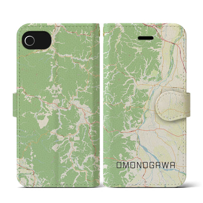 【雄物川（秋田県）】地図柄iPhoneケース（手帳タイプ）ナチュラル・iPhone SE（第3 / 第2世代） / 8 / 7 / 6s / 6 用