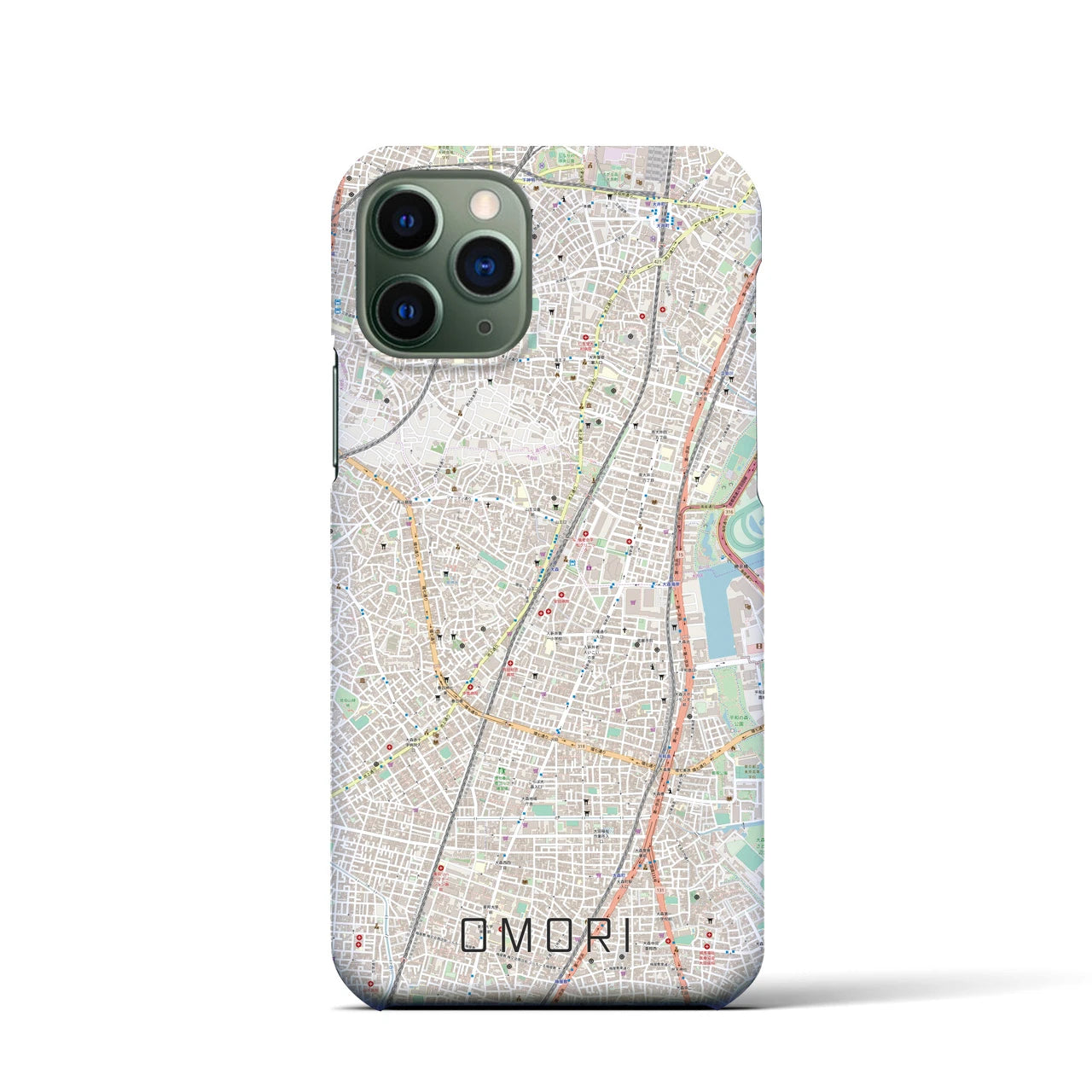 【大森】地図柄iPhoneケース（バックカバータイプ・ナチュラル）iPhone 11 Pro 用