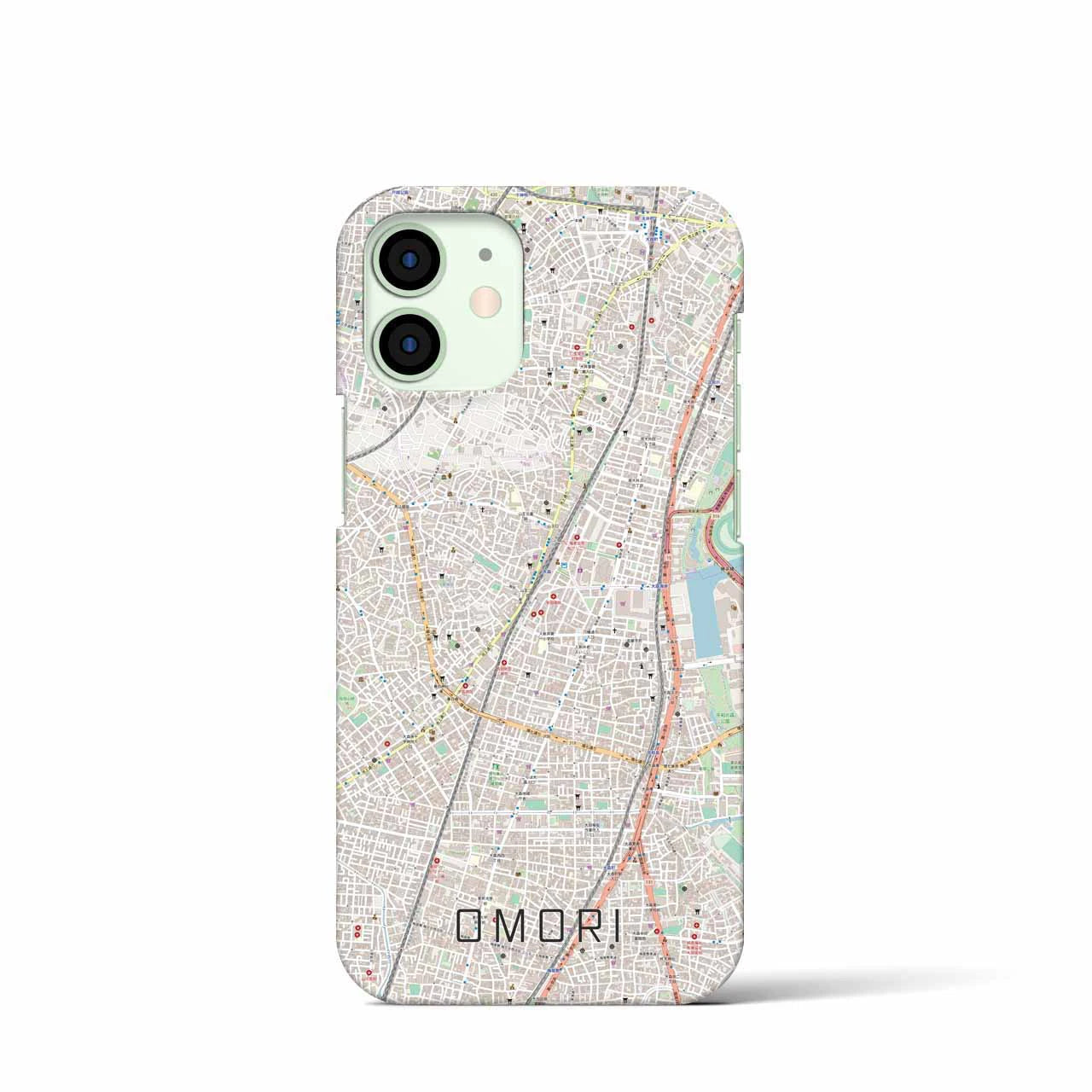 【大森】地図柄iPhoneケース（バックカバータイプ・ナチュラル）iPhone 12 mini 用