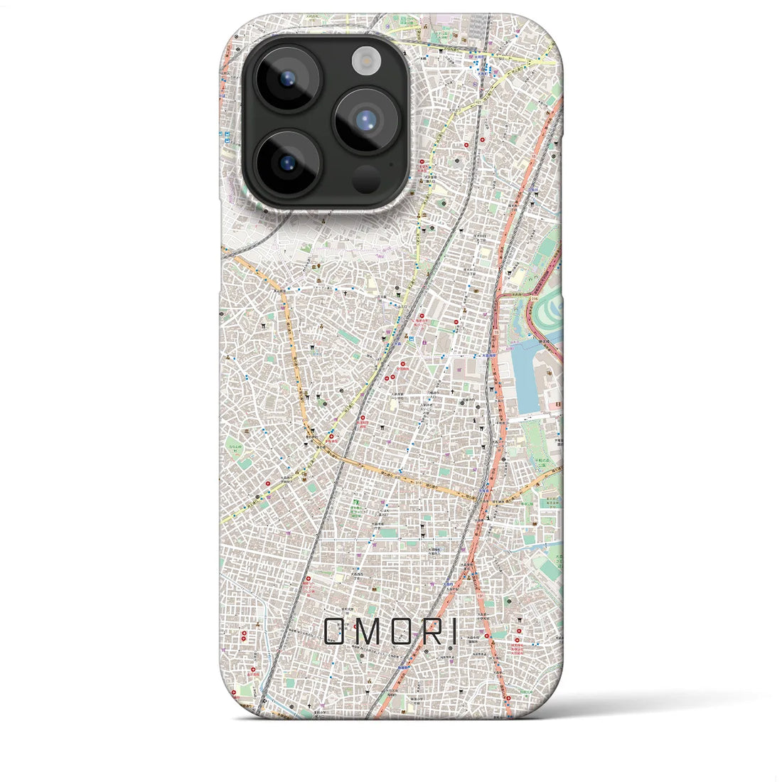【大森】地図柄iPhoneケース（バックカバータイプ・ナチュラル）iPhone 15 Pro Max 用