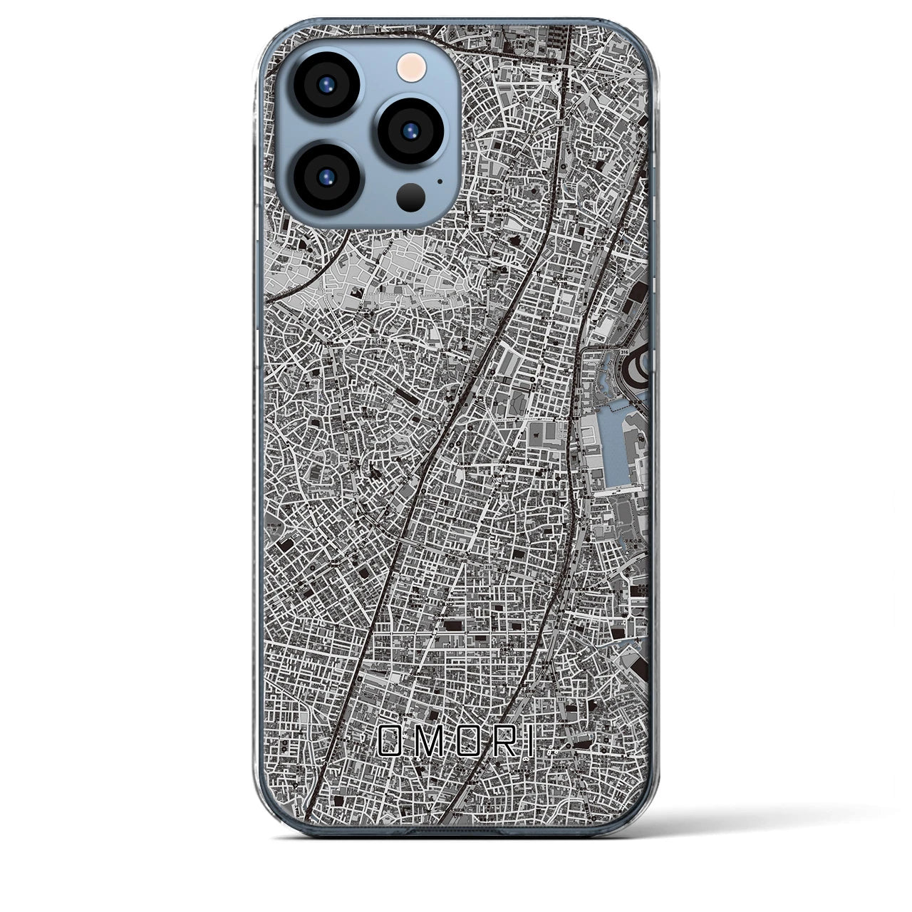 【大森】地図柄iPhoneケース（クリアタイプ・モノトーン）iPhone 13 Pro Max 用