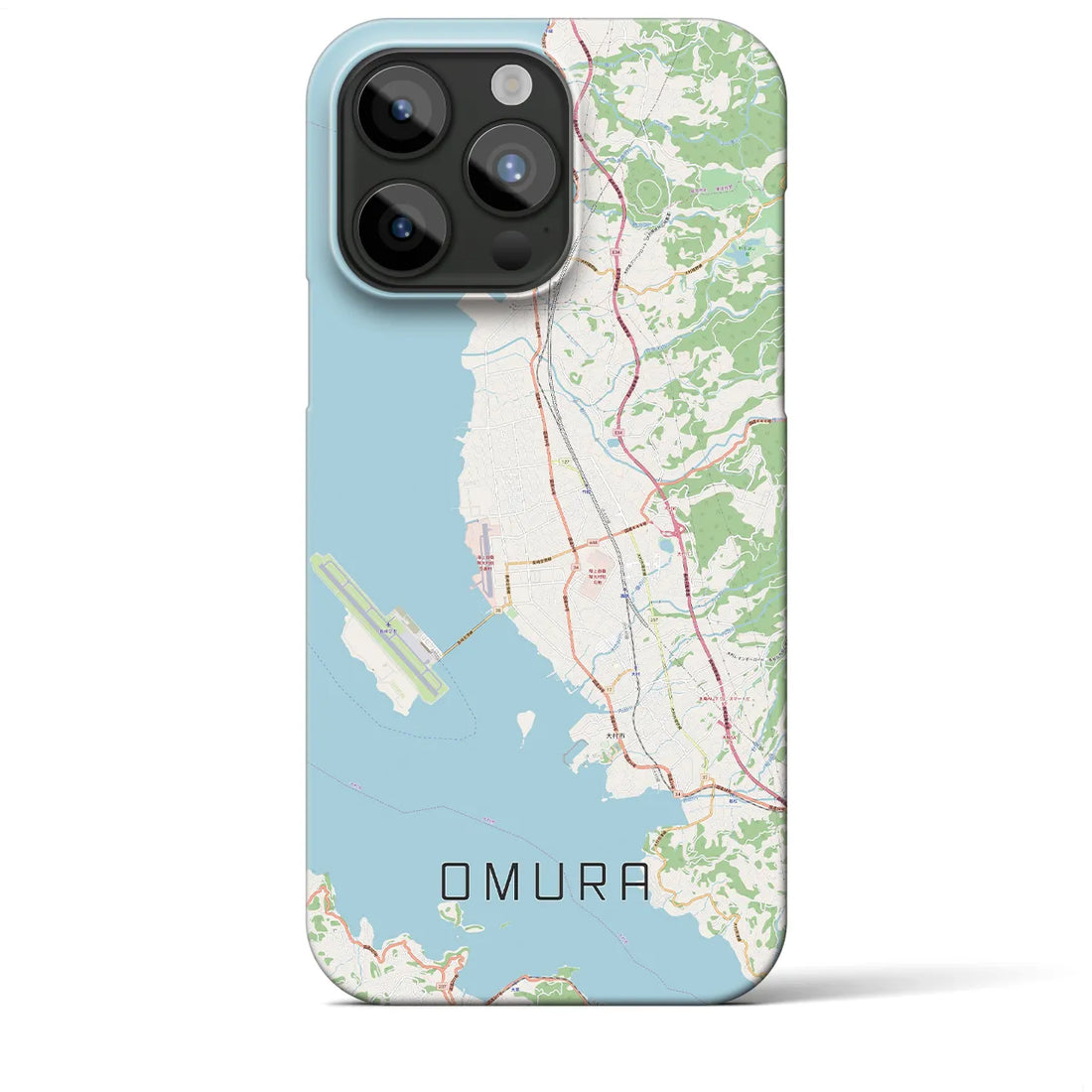 【大村】地図柄iPhoneケース（バックカバータイプ・ナチュラル）iPhone 15 Pro Max 用
