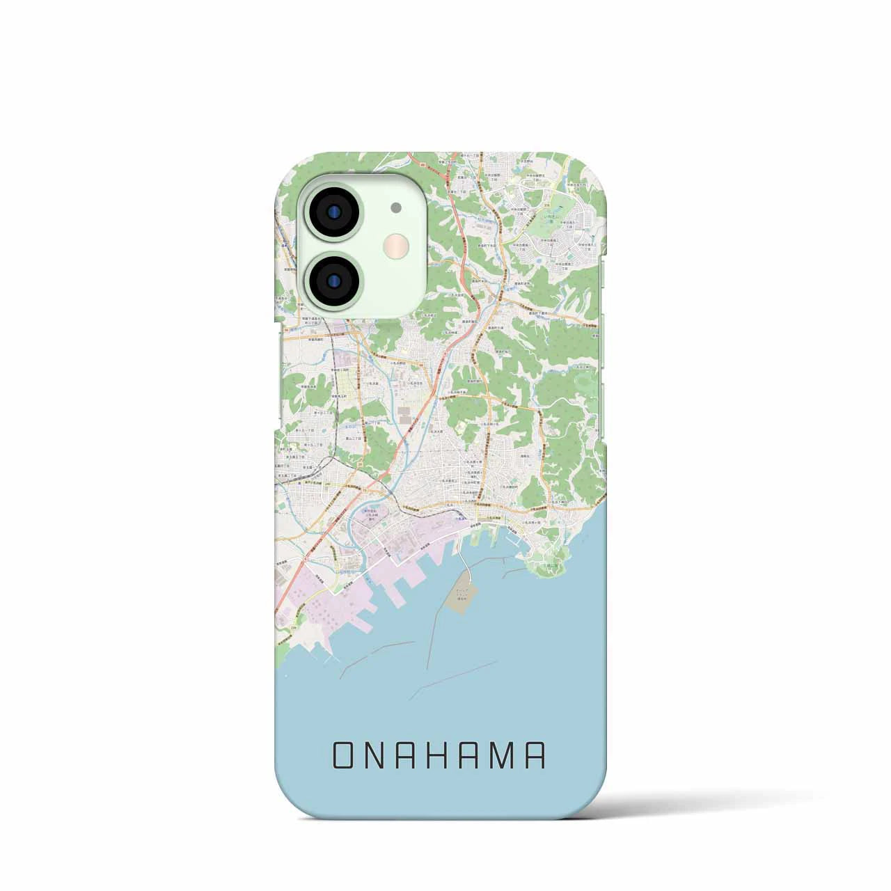 【小名浜】地図柄iPhoneケース（バックカバータイプ・ナチュラル）iPhone 12 mini 用