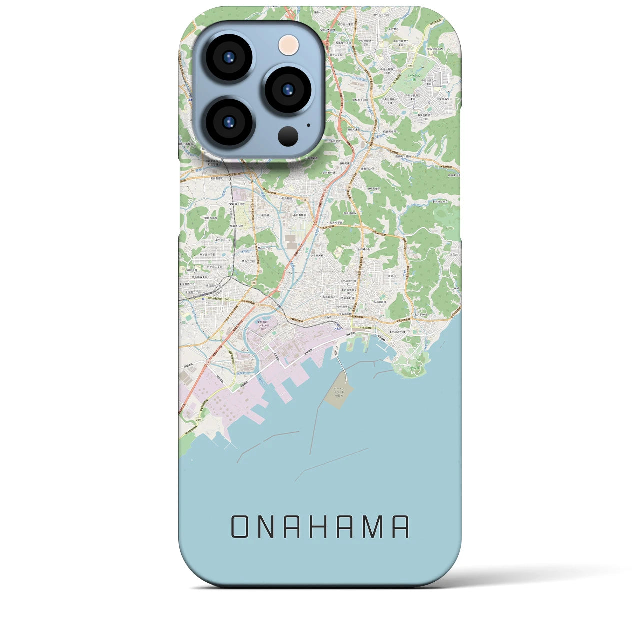 【小名浜】地図柄iPhoneケース（バックカバータイプ・ナチュラル）iPhone 13 Pro Max 用
