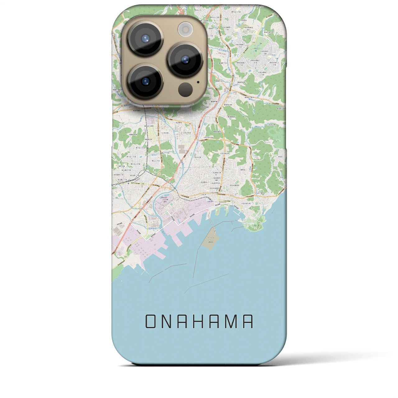 【小名浜】地図柄iPhoneケース（バックカバータイプ・ナチュラル）iPhone 14 Pro Max 用