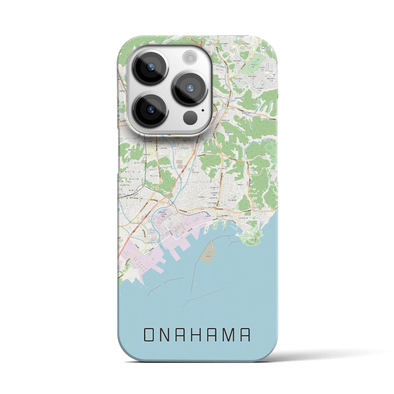 【小名浜】地図柄iPhoneケース（バックカバータイプ・ナチュラル）iPhone 14 Pro 用