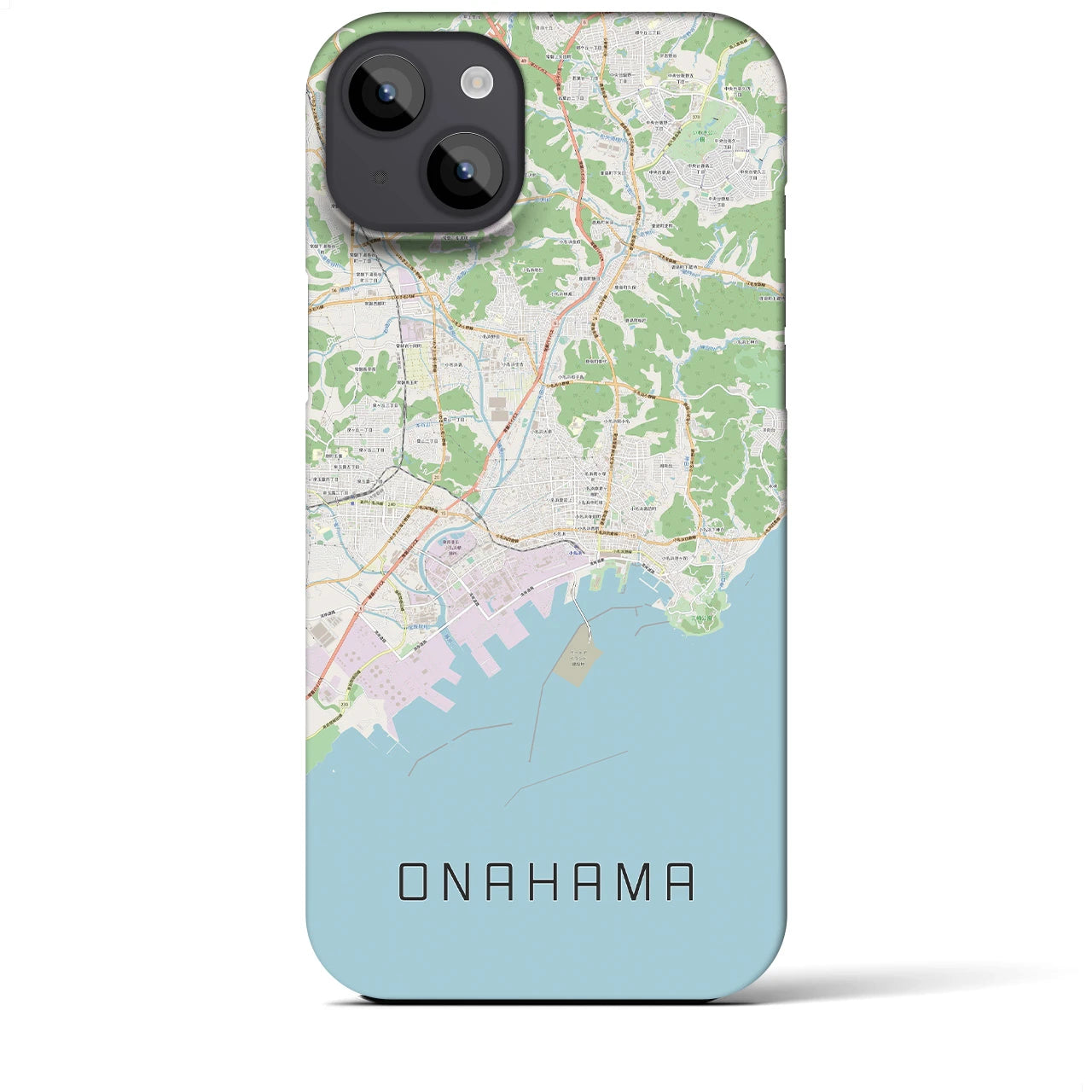 【小名浜】地図柄iPhoneケース（バックカバータイプ・ナチュラル）iPhone 14 Plus 用