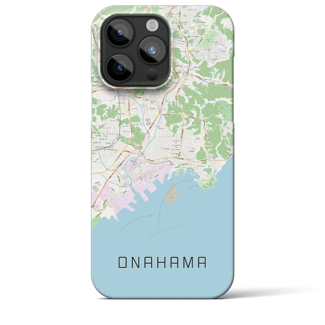 【小名浜】地図柄iPhoneケース（バックカバータイプ・ナチュラル）iPhone 15 Pro Max 用
