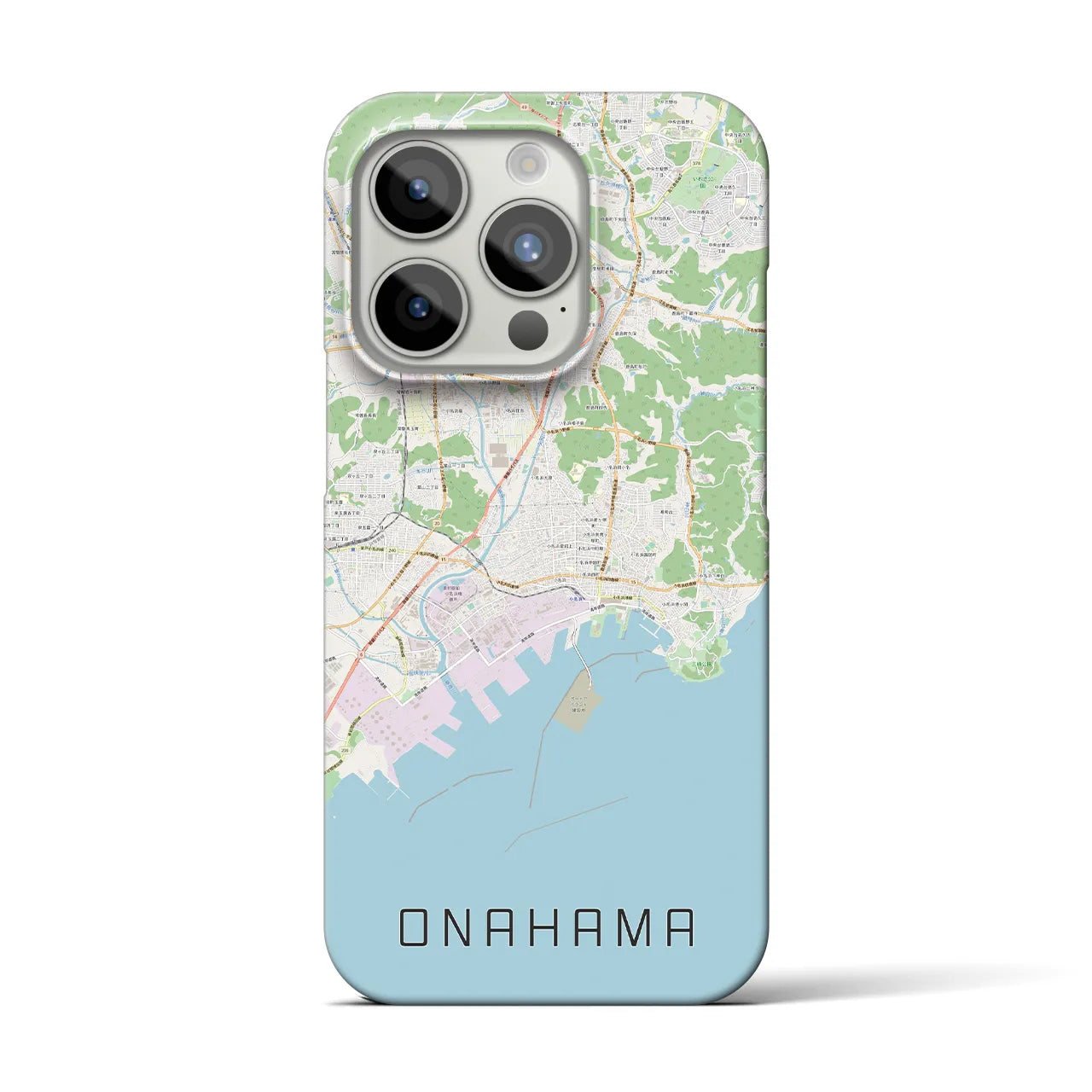 【小名浜】地図柄iPhoneケース（バックカバータイプ・ナチュラル）iPhone 15 Pro 用