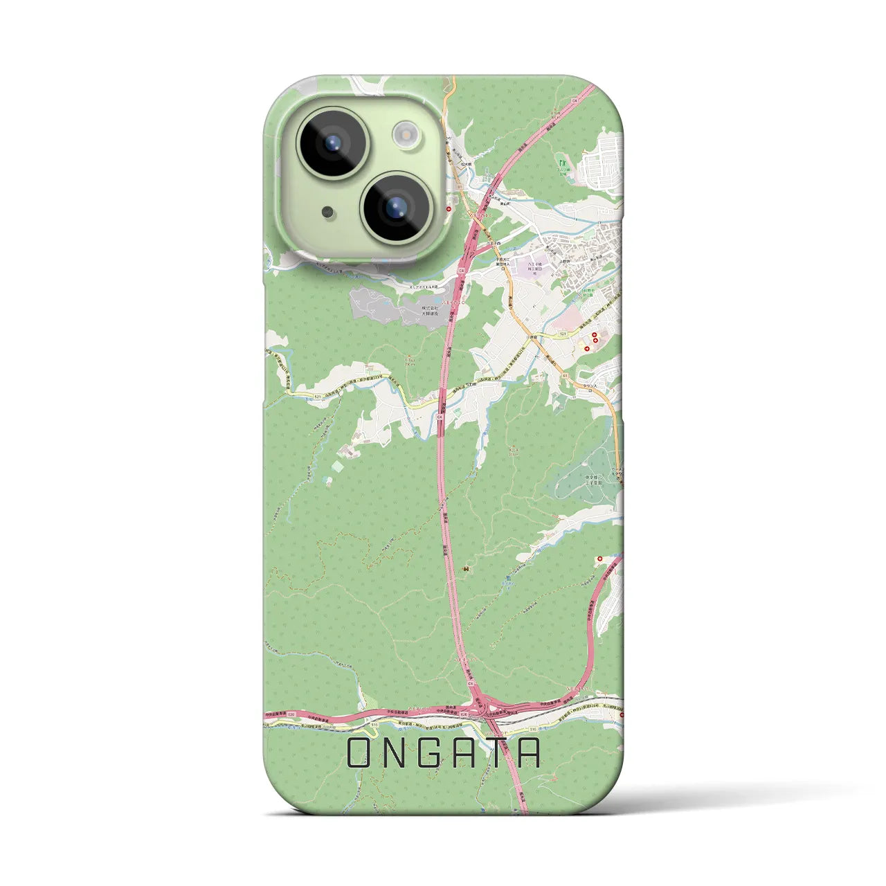 【恩方】地図柄iPhoneケース（バックカバータイプ・ナチュラル）iPhone 15 用