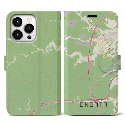 【恩方（東京都）】地図柄iPhoneケース（手帳タイプ）ナチュラル・iPhone 13 Pro 用