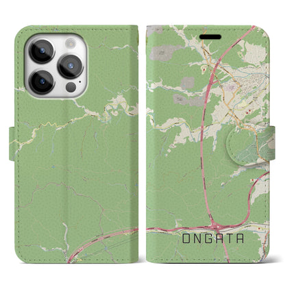 【恩方（東京都）】地図柄iPhoneケース（手帳タイプ）ナチュラル・iPhone 14 Pro 用