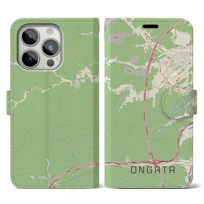 【恩方（東京都）】地図柄iPhoneケース（手帳タイプ）ナチュラル・iPhone 15 Pro 用