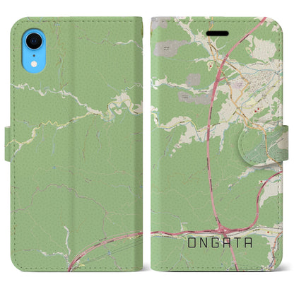 【恩方（東京都）】地図柄iPhoneケース（手帳タイプ）ナチュラル・iPhone XR 用