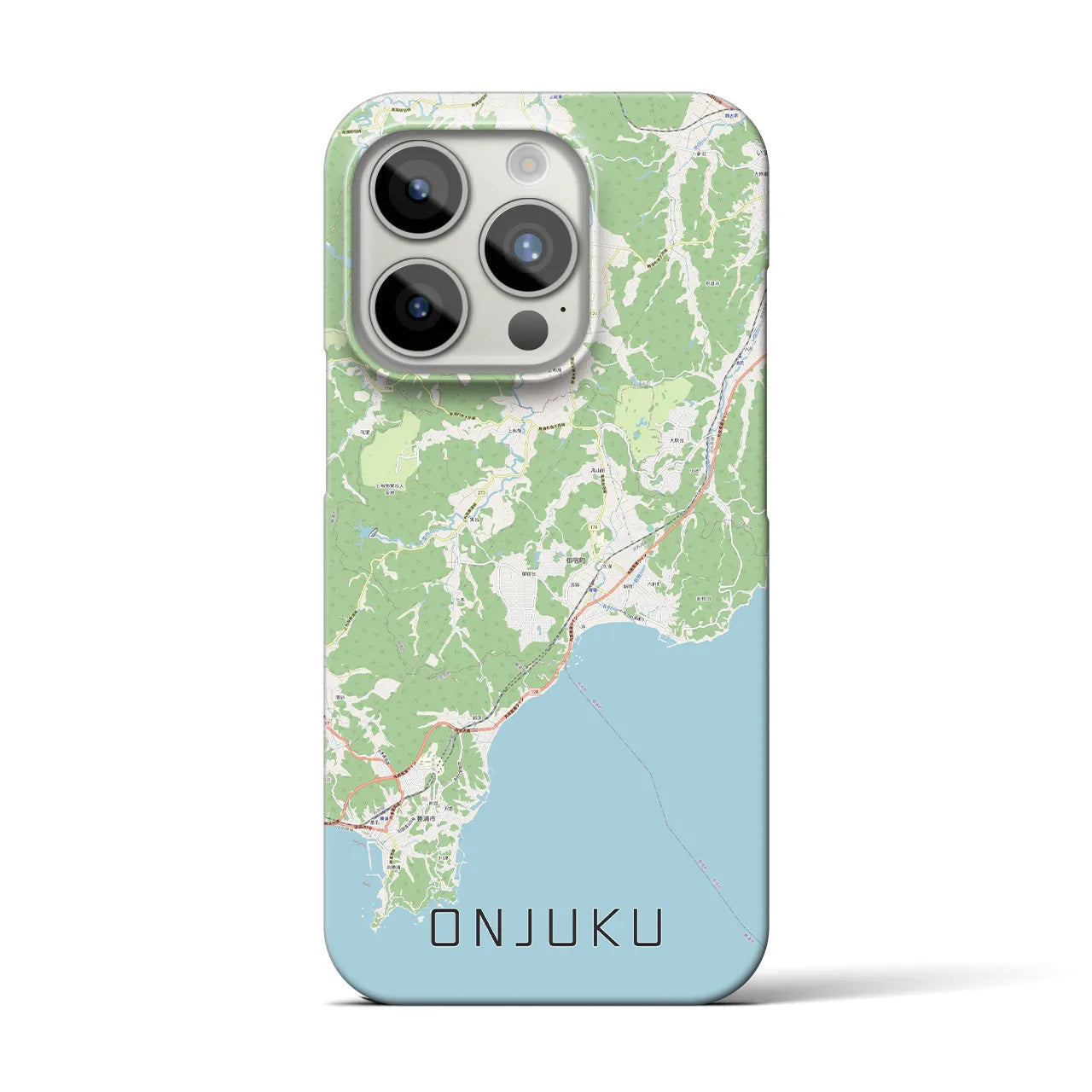 【御宿】地図柄iPhoneケース（バックカバータイプ・ナチュラル）iPhone 15 Pro 用