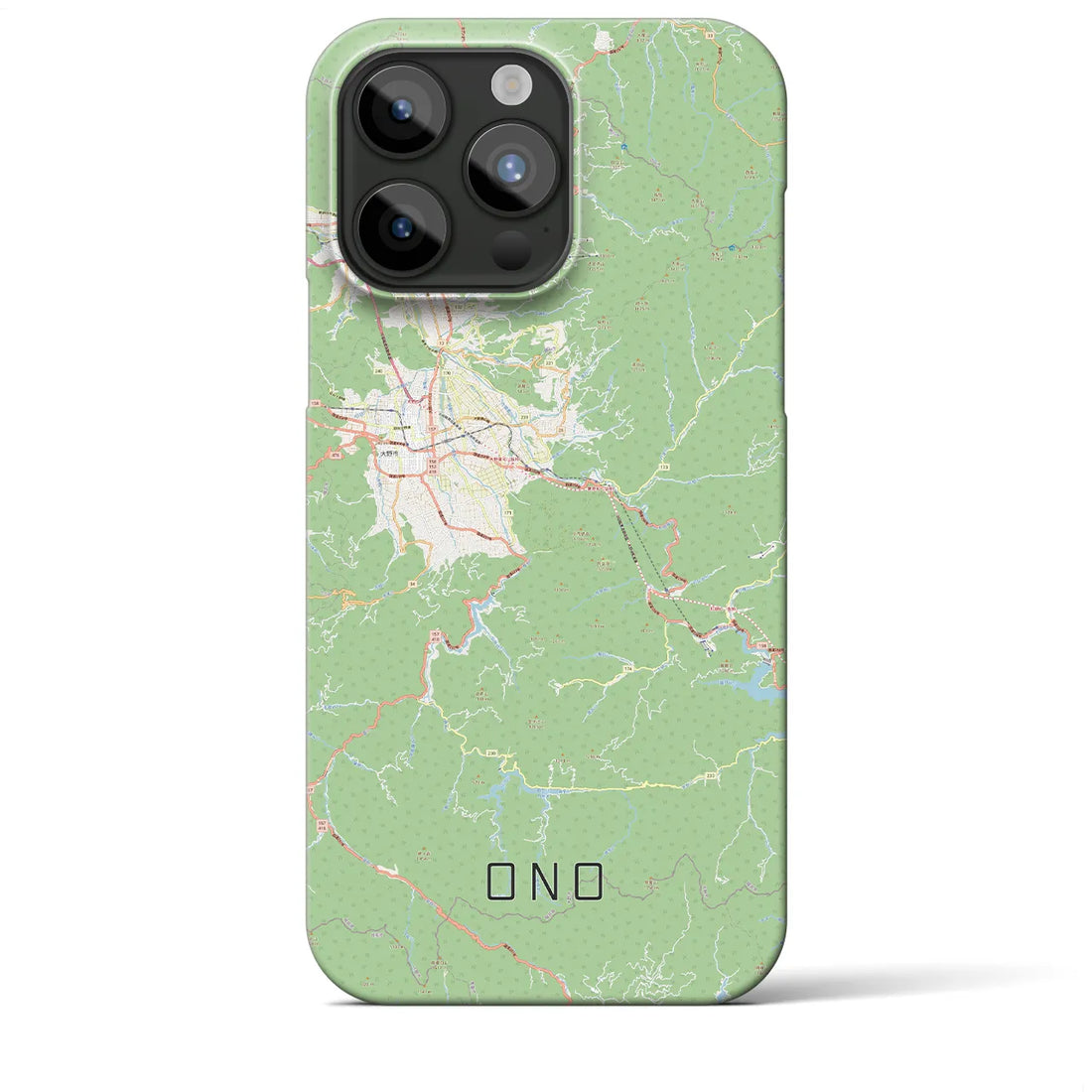 【大野】地図柄iPhoneケース（バックカバータイプ・ナチュラル）iPhone 15 Pro Max 用