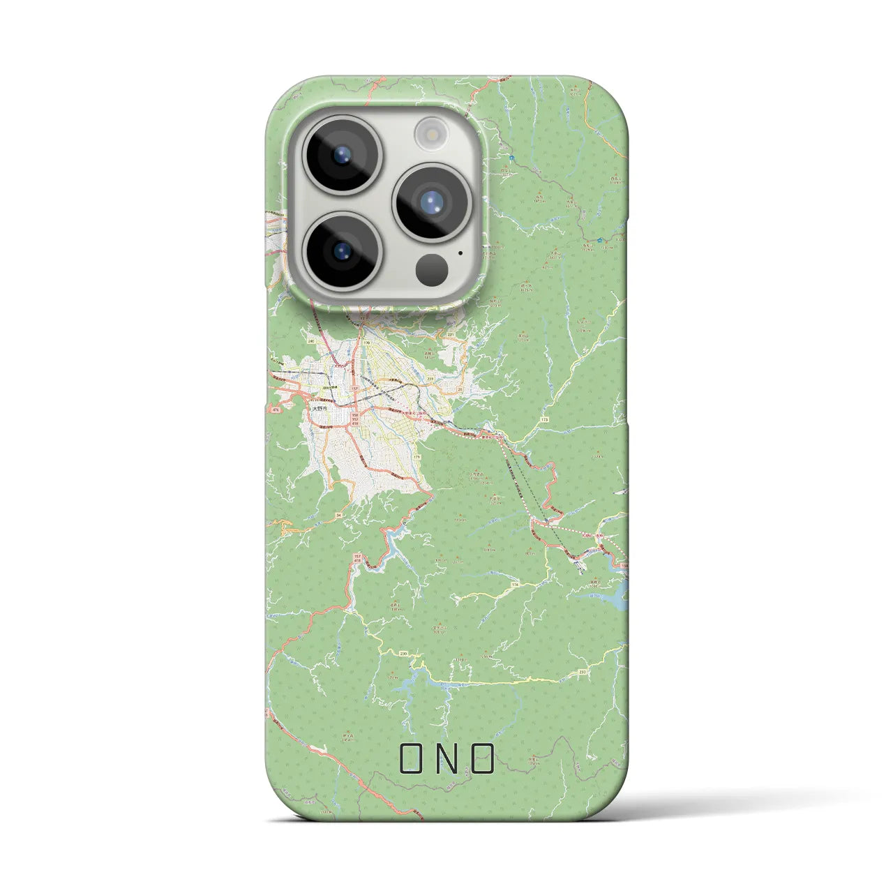 【大野】地図柄iPhoneケース（バックカバータイプ・ナチュラル）iPhone 15 Pro 用