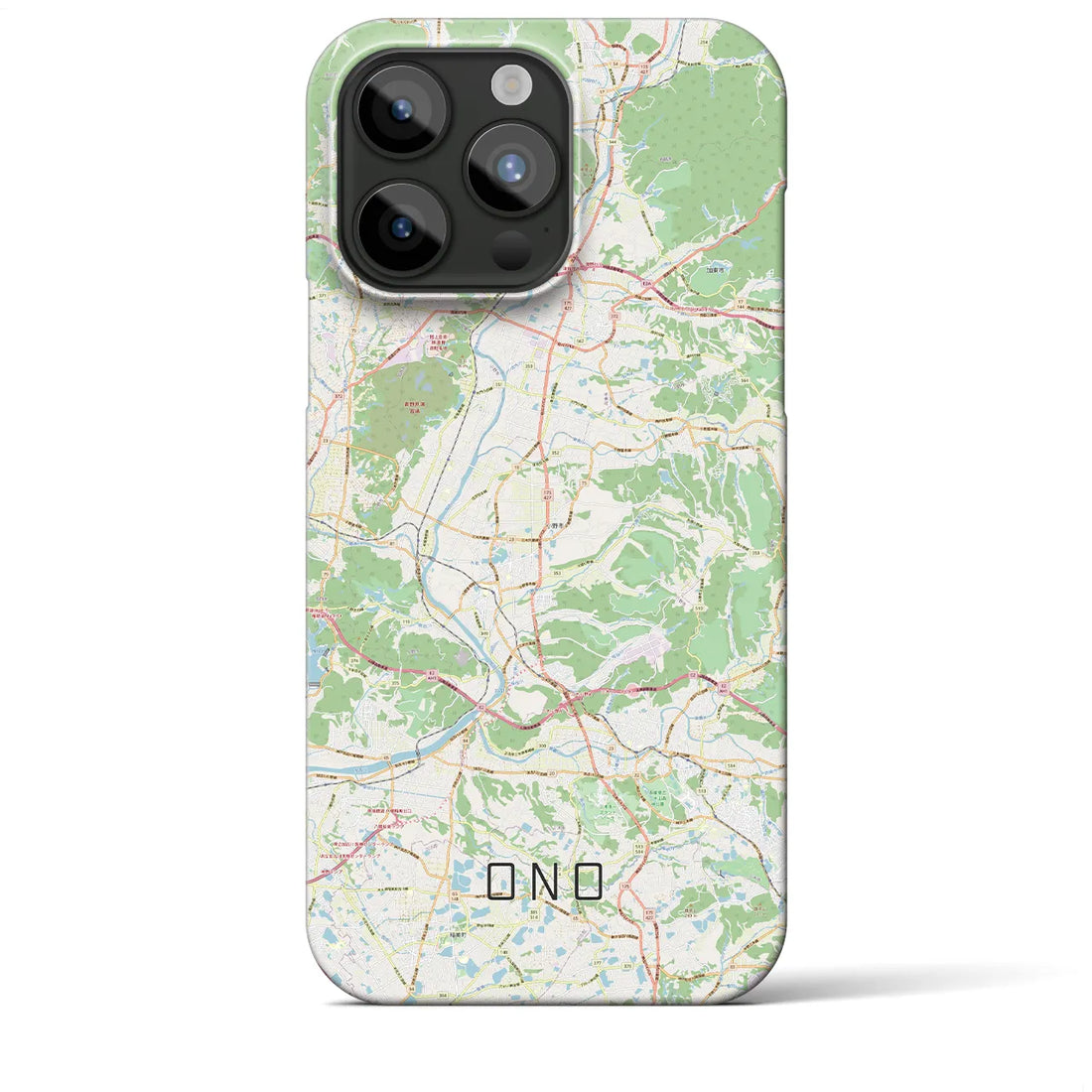 【小野】地図柄iPhoneケース（バックカバータイプ・ナチュラル）iPhone 15 Pro Max 用