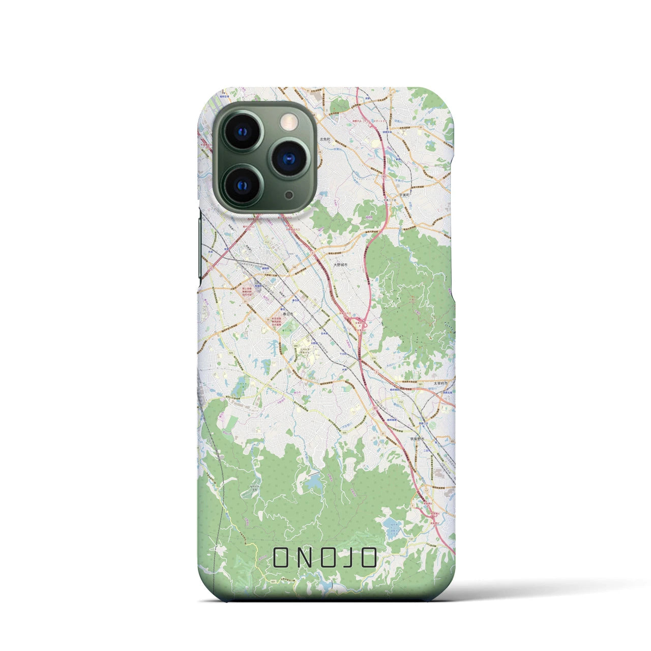 【大野城】地図柄iPhoneケース（バックカバータイプ・ナチュラル）iPhone 11 Pro 用